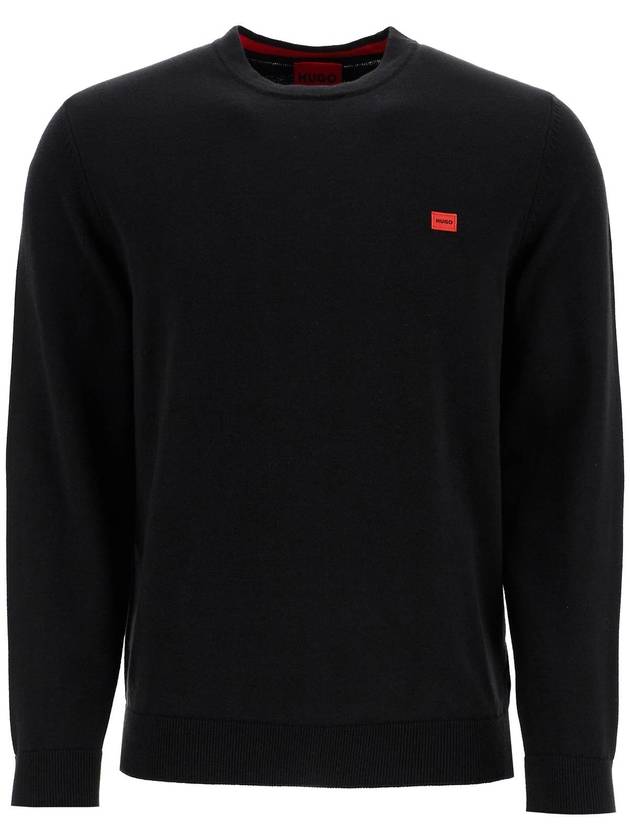 Cotton Red Logo Label Knit Top Black - HUGO BOSS - BALAAN 2