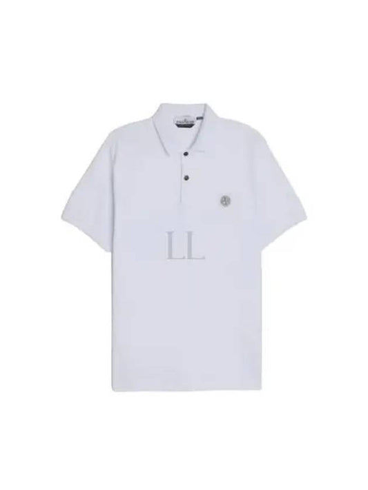 Compass Patch Short Sleeve Polo Shirt White - STONE ISLAND - BALAAN 2
