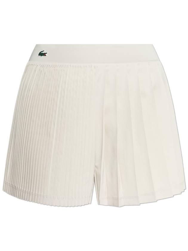 Pleated Lined Tennis Shorts Grey - LACOSTE - BALAAN 1