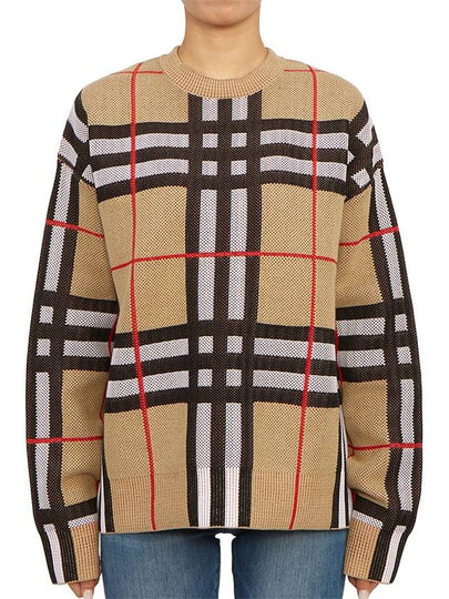 Vintage Check Crew Neck Knit Top Archive Beige - BURBERRY - BALAAN 2