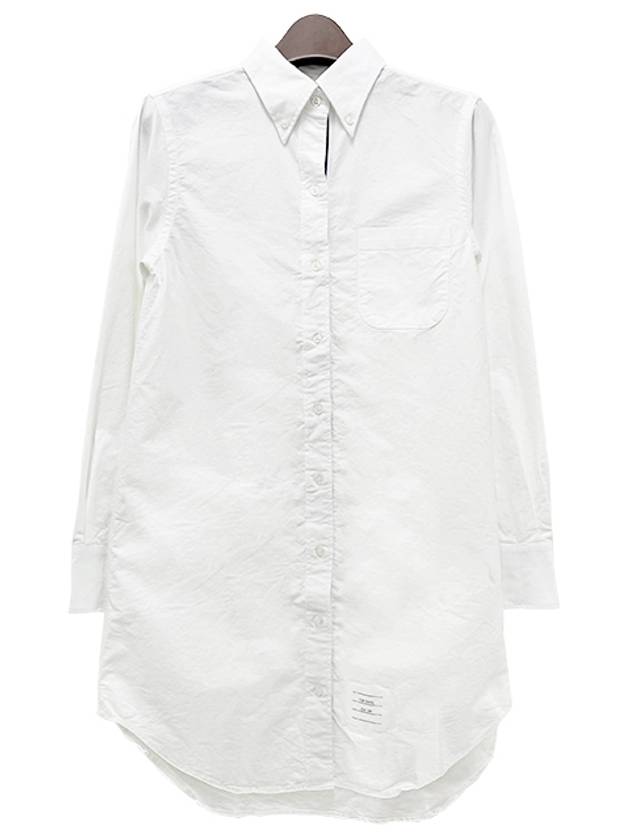 Women's Hidden Oxford Shirt Long Dress White - THOM BROWNE - BALAAN 3