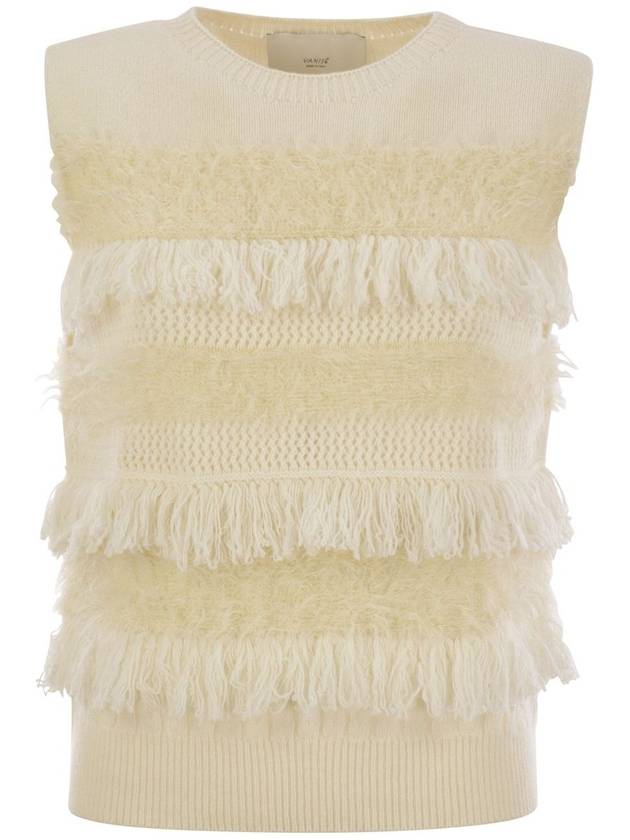 Wool and cashmere blend sleeveless jumper - VANISE - BALAAN 1