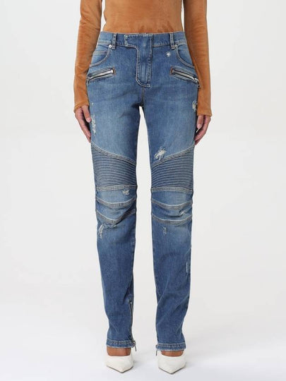 Biker Fade Denim Skinny Jeans Blue - BALMAIN - BALAAN 2