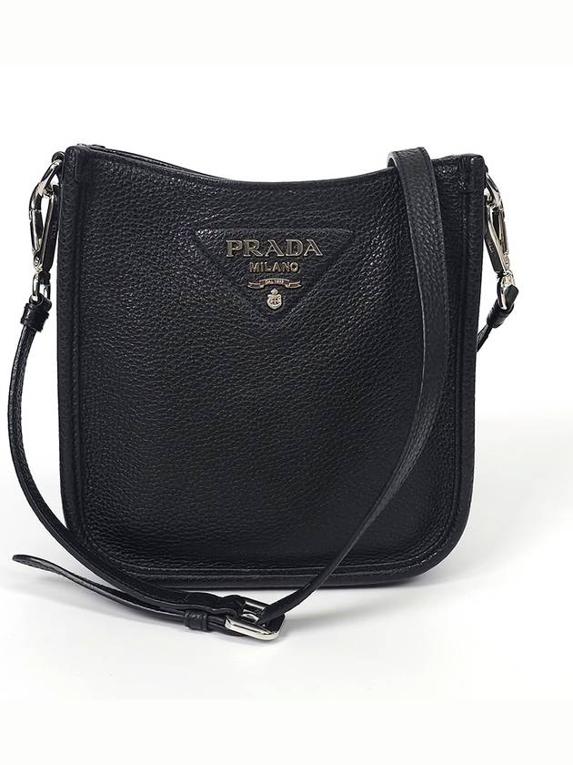 1BH191 Black Leather Mini Shoulder Bag - PRADA - BALAAN 3