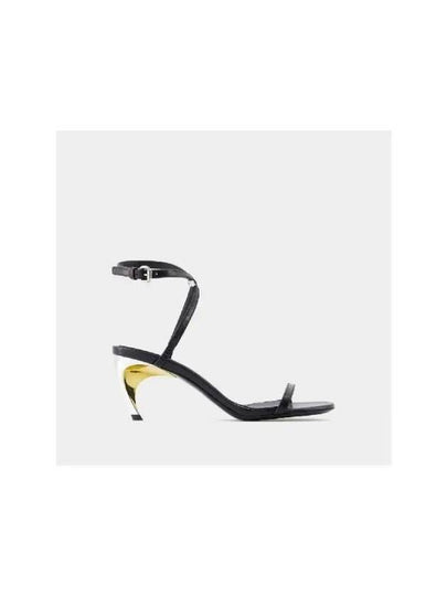 Armadillo Leather Sandals Heel Black - ALEXANDER MCQUEEN - BALAAN 2