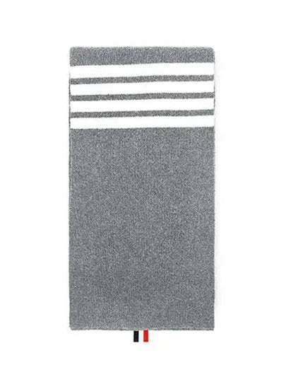 Striped Cashmere Muffler Grey - THOM BROWNE - BALAAN 2