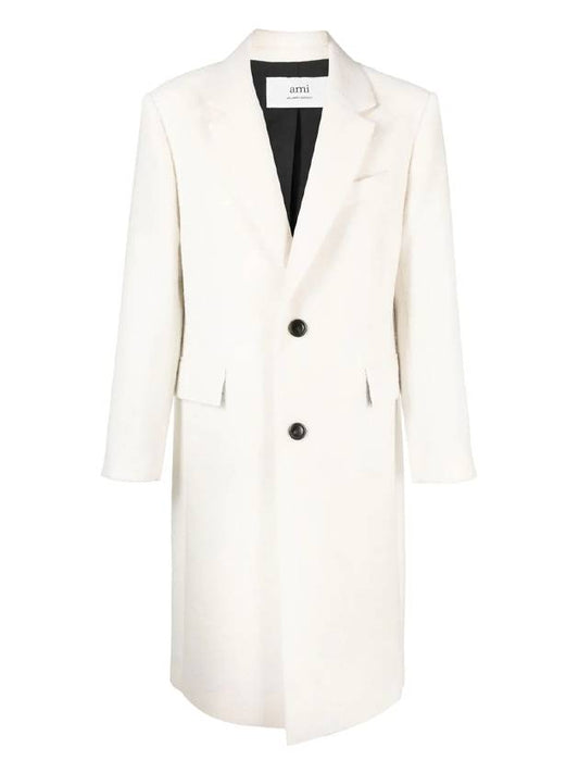 Men's Wool Single Coat Offwhite - AMI - BALAAN 1