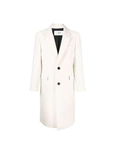 Men's Wool Single Coat Offwhite - AMI - BALAAN 1