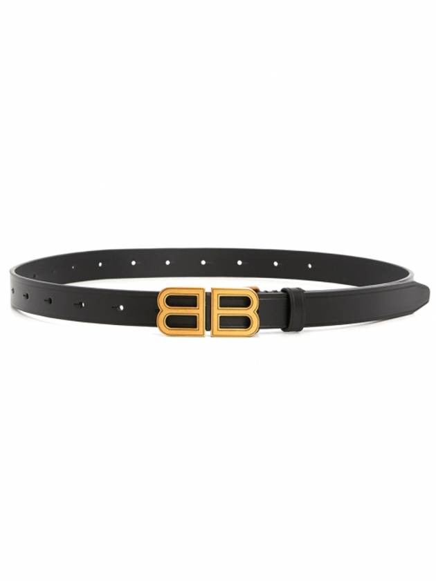 Hourglass Thin Leather Belt Black - BALENCIAGA - BALAAN 4