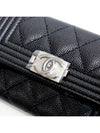 Boy  Flap Card Holder Grained Calfskin Ruthenium Black - CHANEL - BALAAN 9