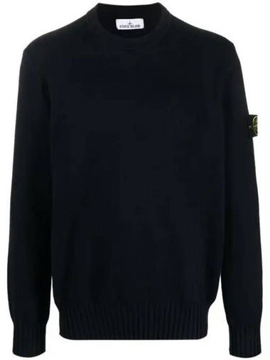 Logo Patch Knit Top Navy - STONE ISLAND - BALAAN 1