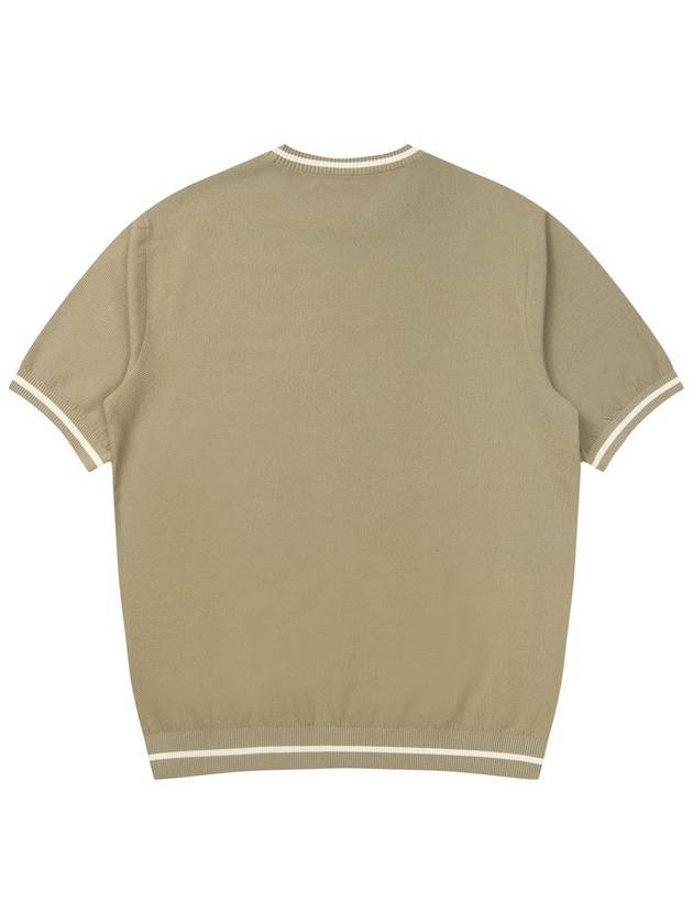 Round Neck Short Sleeve Knit Top Olive Green - SOLEW - BALAAN 3