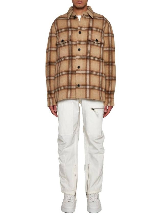 Kervon Check Wool Shirt Jacket Camel - ISABEL MARANT - BALAAN 7