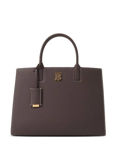 Frances Small Leather Tote Bag Brown - BURBERRY - BALAAN 1