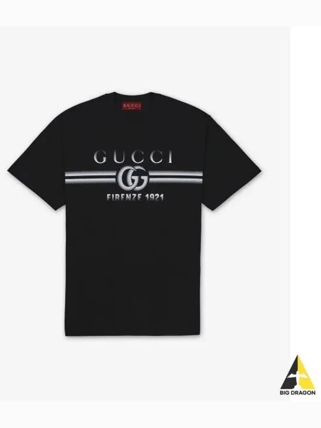 Cotton Print Short Sleeve T-Shirt Black - GUCCI - BALAAN 2