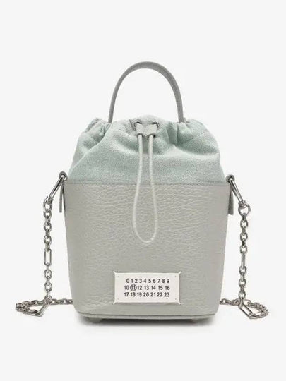 5AC Number Logo Texture Leather Bucket Bag Green - MAISON MARGIELA - BALAAN 2