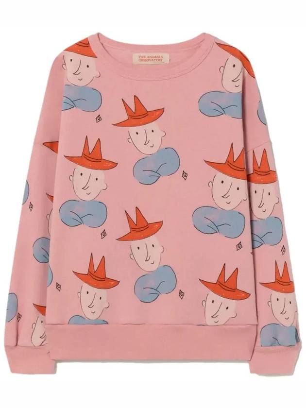 Kids Boy Hat Pattern Sweatshirt Pink F22004 152CZ - THE ANIMALS OBSERVATORY - BALAAN 1