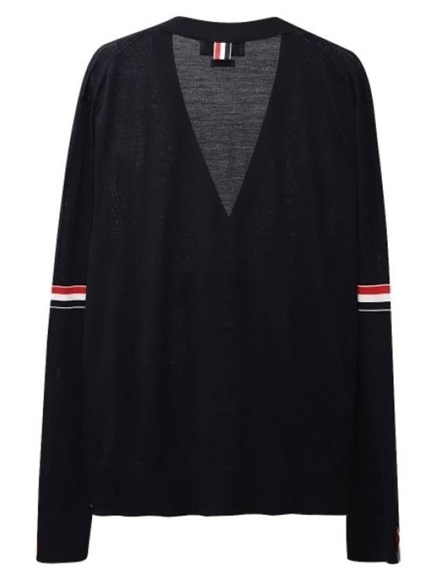 Stripe Armband Merino Wool Cardigan Navy - THOM BROWNE - BALAAN 3