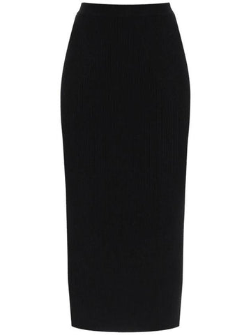 Rib Knit Pencil Skirt Black - ALEXANDER MCQUEEN - BALAAN 1