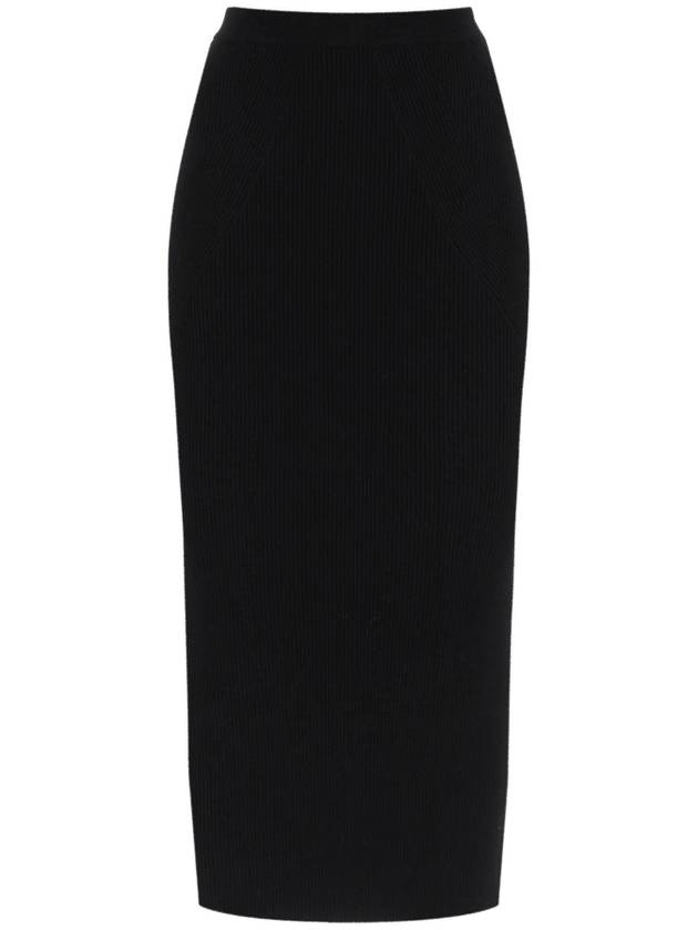 Rib Knit Pencil Skirt Black - ALEXANDER MCQUEEN - BALAAN 1