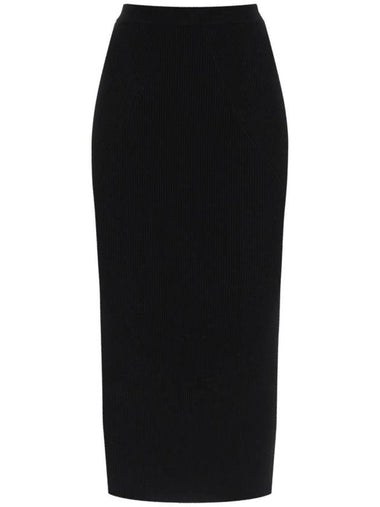 Rib Knit Pencil Skirt Black - ALEXANDER MCQUEEN - BALAAN 1