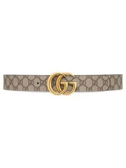 GG Marmont Reversible Leather Belt Beige Brown - GUCCI - BALAAN 2