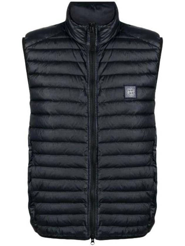 Loom Woven Chambers Recycled Nylon Down Padding Vest Navy - STONE ISLAND - BALAAN 1