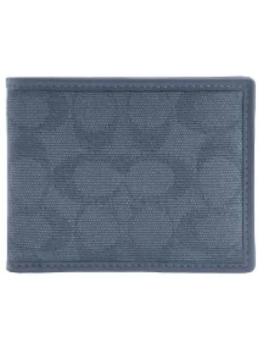 Slim Billfold Wallet Signature Jacquard - COACH - BALAAN 1