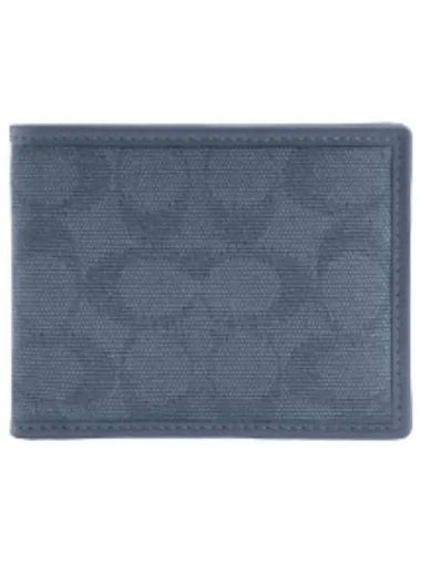 Slim Billfold Wallet Signature Jacquard - COACH - BALAAN 1