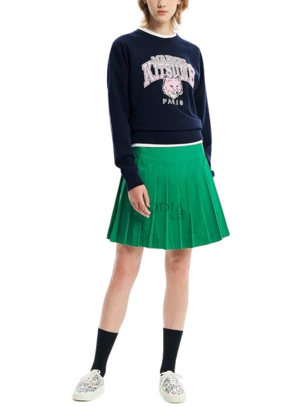 Campus Fox Print Cotton Sweatshirt Navy - MAISON KITSUNE - BALAAN 4