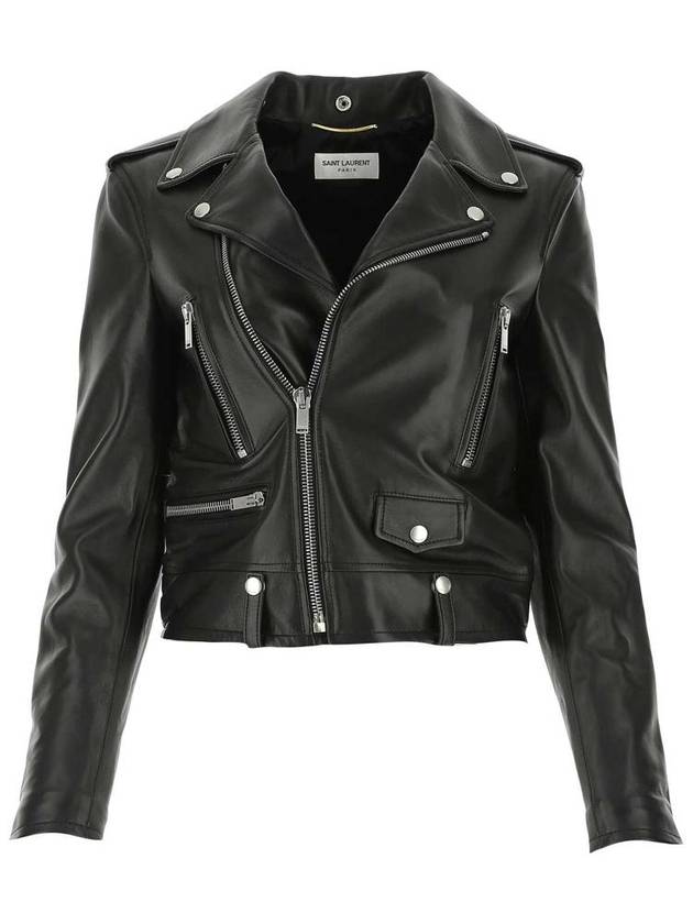 Classic Lambskin Biker Jacket Black - SAINT LAURENT - BALAAN 2