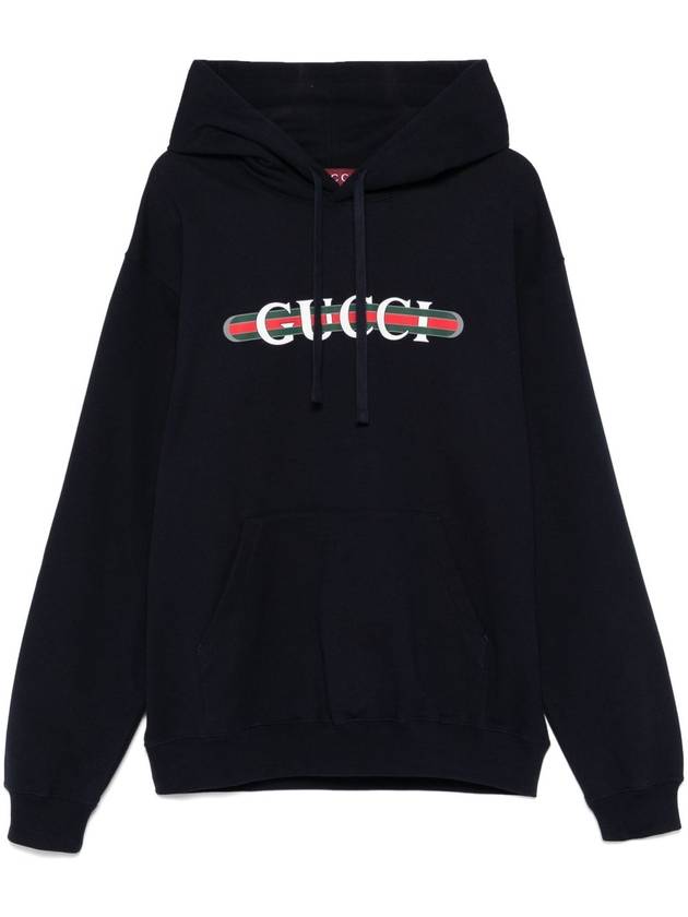 Logo Print Hoodie Navy - GUCCI - BALAAN 2