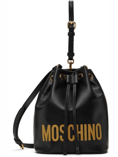 Black leather logo bucket bag 8406 8001 2555 - MOSCHINO - BALAAN 1