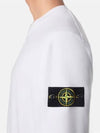 Wappen Patch Garment Dyed Sweatshirt White - STONE ISLAND - BALAAN 4