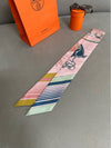 EX LIBRIS Twilly Scarf ROSE PALE VERT OCRE - HERMES - BALAAN 4