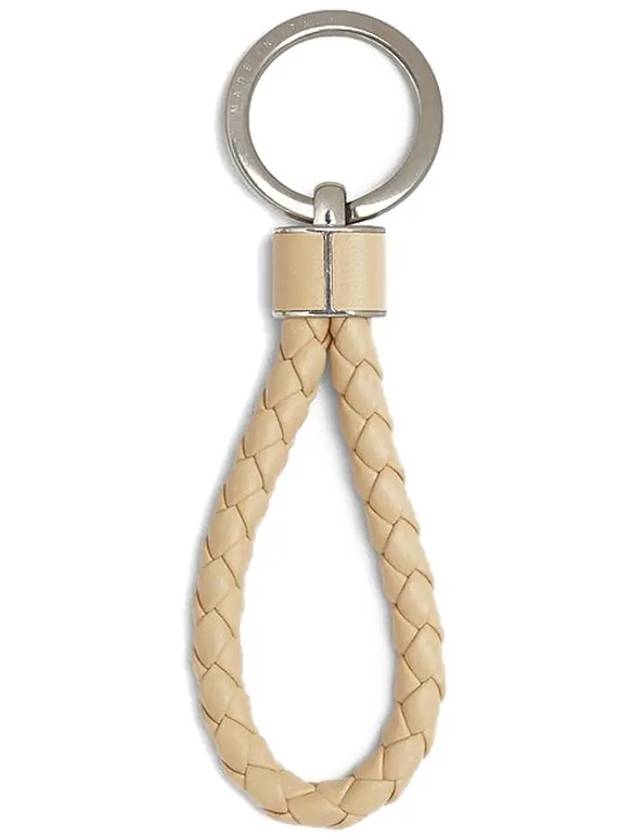 Intrecciato Leather Key Holder Ivory - BOTTEGA VENETA - BALAAN 4