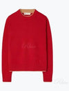 Double Layer Cashmere Crewneck Knit Top Red - TORY BURCH - BALAAN 2