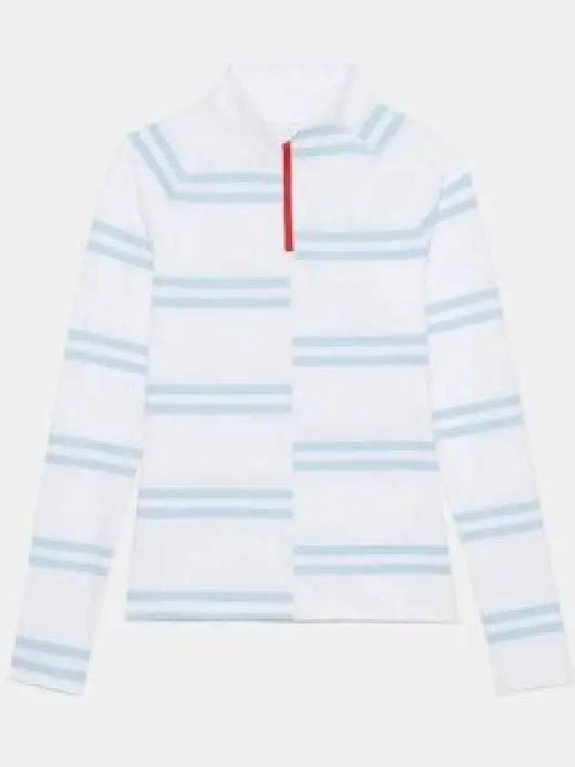 Women'S Offset Striped Neck Zip Long Sleeve T-Shirt White - G/FORE - BALAAN 2