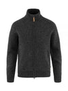 Men s OVIK Zip Cardigan Knit Dark Gray 87071030 FEN M NAVY - FJALL RAVEN - BALAAN 1