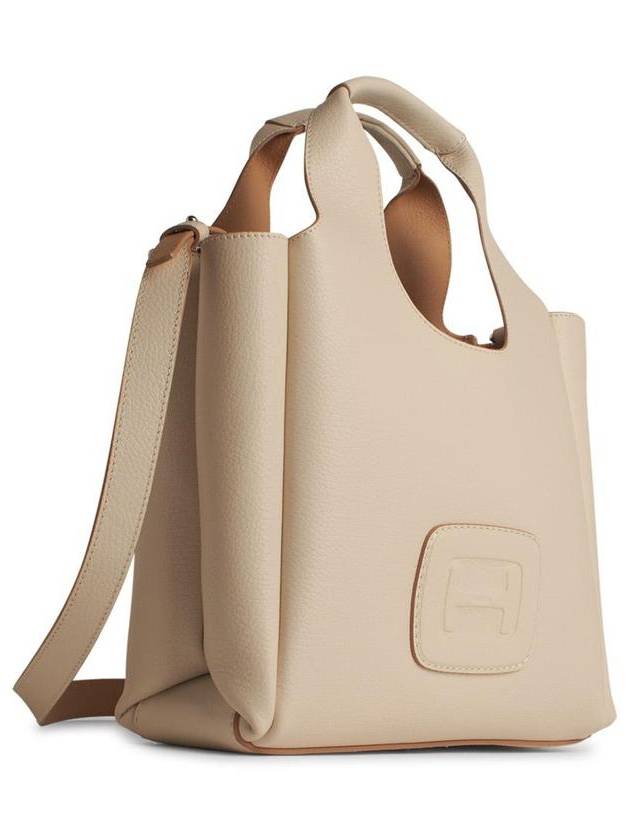 Hogan Ivory Leather Shopping Bag - HOGAN - BALAAN 2