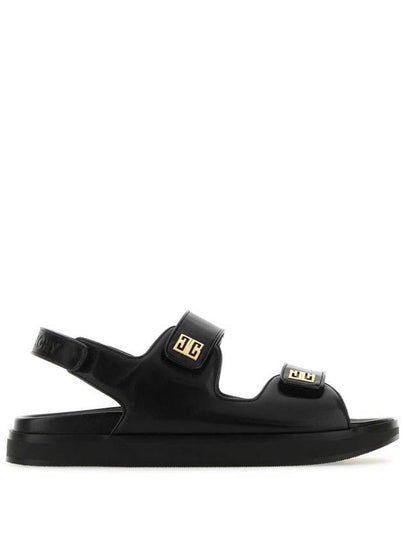 4G Strap Leather Flat Sandals Black - GIVENCHY - BALAAN 2