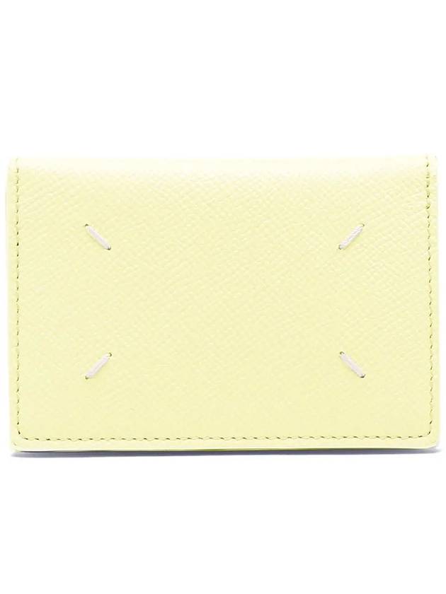 Stitched Bi-Fold Leather Card Wallet Lemon - MAISON MARGIELA - BALAAN 3