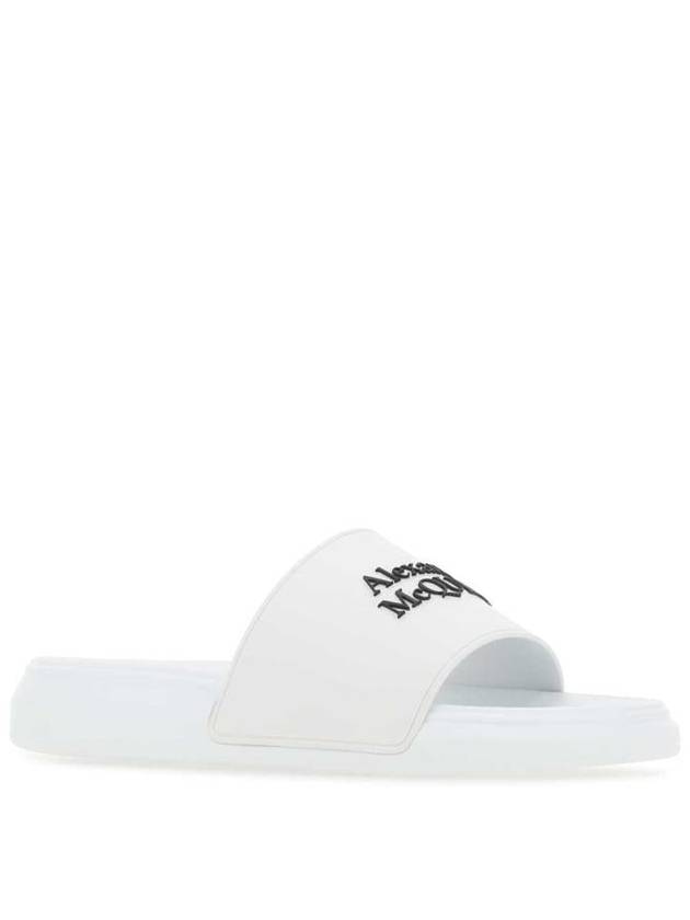 Logo Pool Slippers White - ALEXANDER MCQUEEN - BALAAN 3