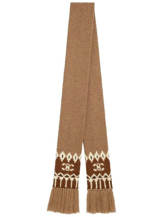 Triomphe Fair Isle Muffler Camel - CELINE - BALAAN 2