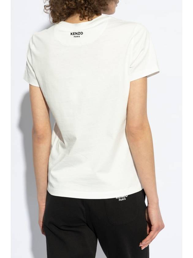 Pop Embroidered Short Sleeve T-Shirt White - KENZO - BALAAN 5