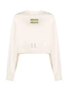 Embroidered Logo Cropped Sweatshirt Natural - MIU MIU - BALAAN 2