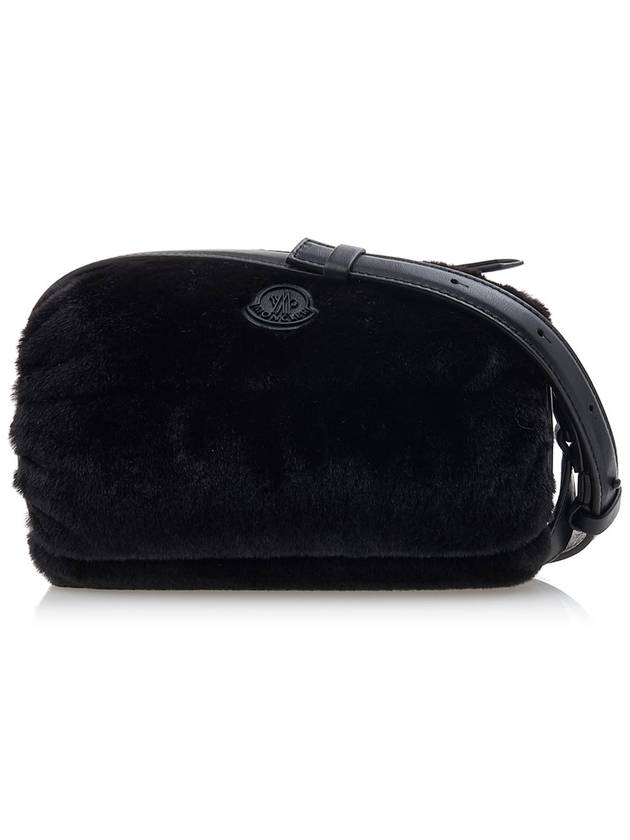 Logo-Embellished Faux Fur Cross Bag Black - MONCLER - BALAAN 2