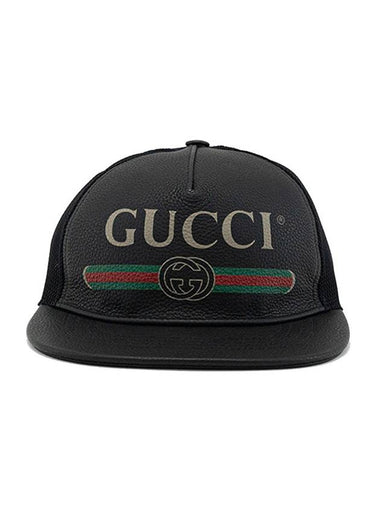 Vintage Logo Mesh Snapback Black - GUCCI - BALAAN 1