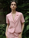 Fancy Tweed Pink Short Sleeve Jacket Fancy Tweed Pink JK - DAMAGE MNEMONIC - BALAAN 1