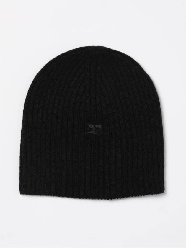 Logo Patch Ribbed Beanie Black - COURREGES - BALAAN 2